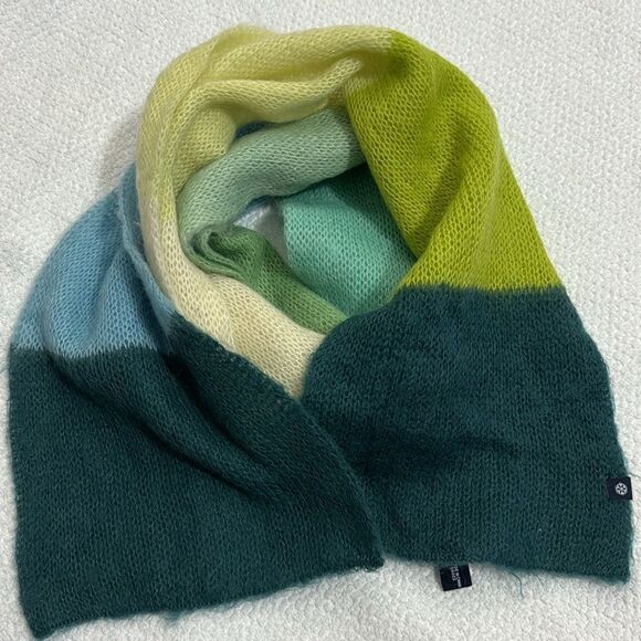 Gap Women Multi Color Block Mohaire Nylon Blend Scarf - Picture 10 of 10